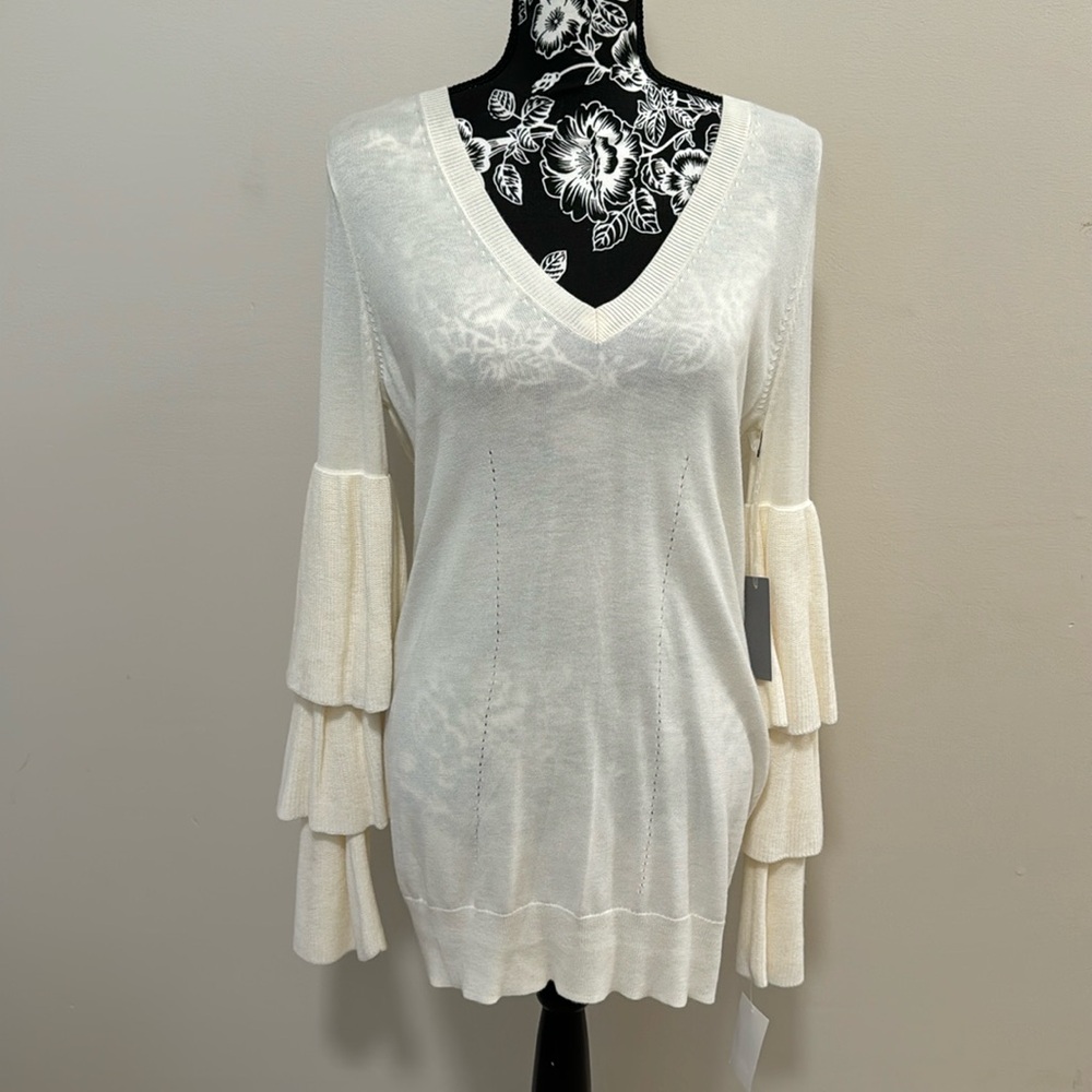 Chelsea28 ruffle sleeve sweater